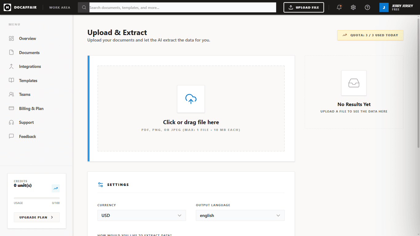 Docaffair dashboard preview